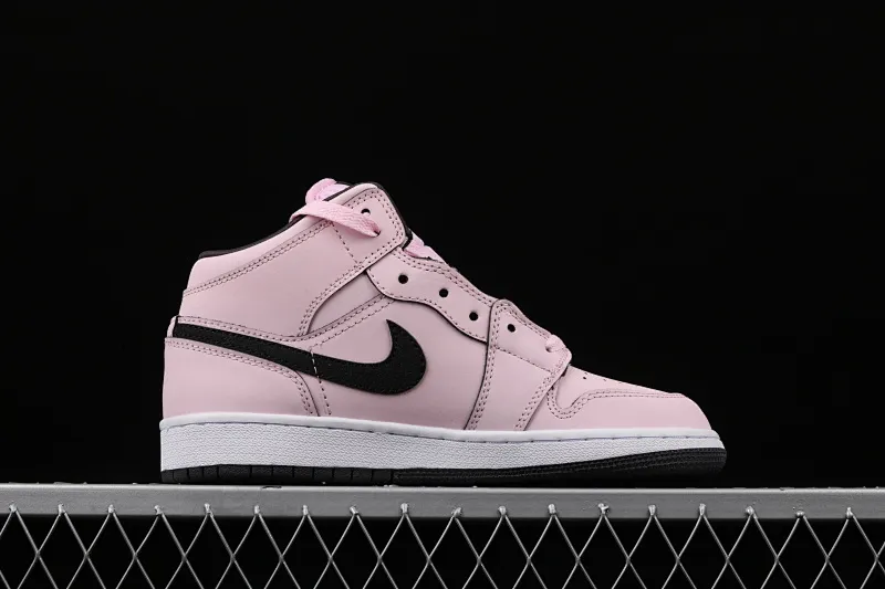 All categories Air Jordan Jordan series basketball shoes Air Jordan 1 Mid Air Jordan 1 Mid GS AJ1 Joe 1 white black pink cherry blossom 555112-601